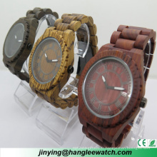 Hl-W010 OEM zèbre bois rouge bois de santal ébène montre à quartz